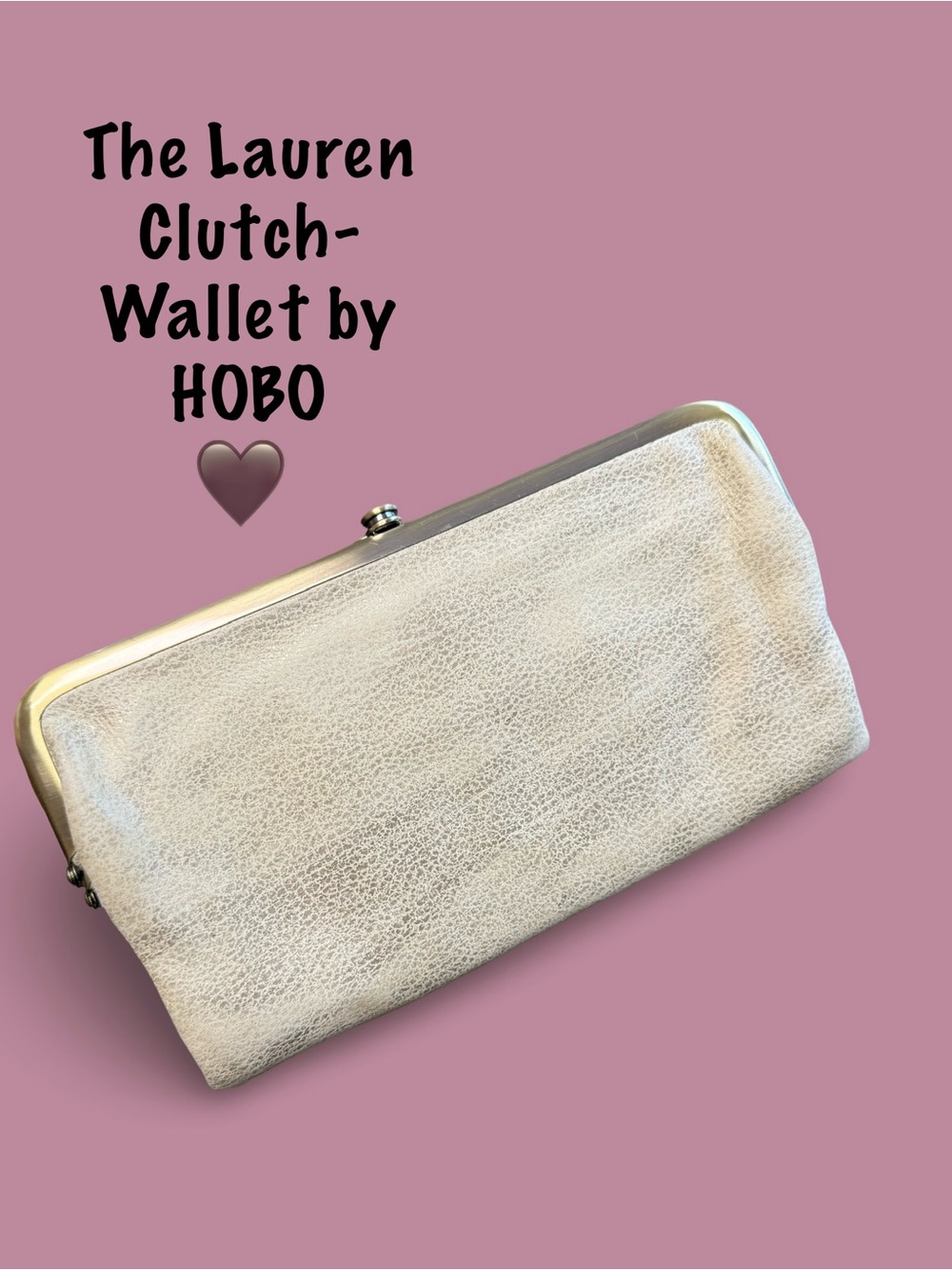 HOBO Lauren Clutch-Wallet in Brushed Gold Leaf with Brass Accents